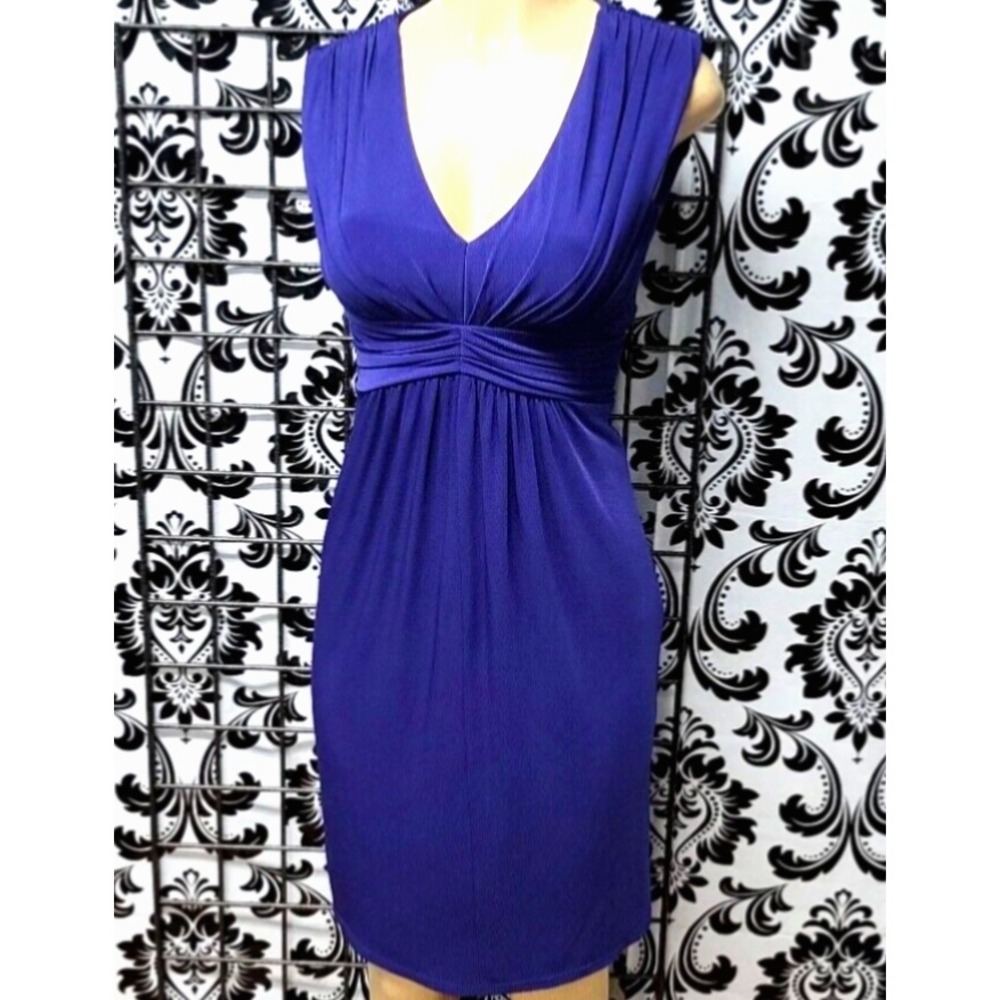 Suzi Chin Babydoll Plunge Pleated Stretchy Going Out Dress Womens 16 XL RP$128